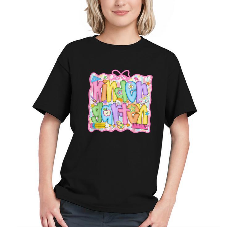 Charming Coquette Bow Kindergarten Back to School Youth T-Shirt