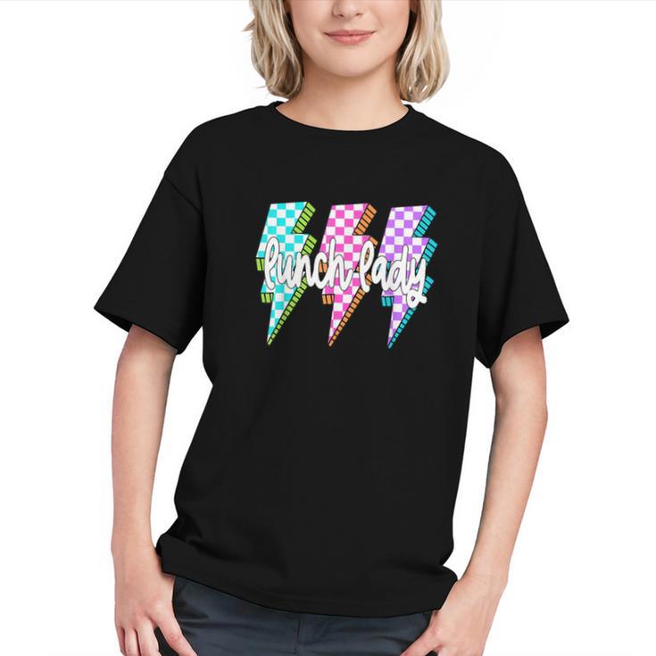 Checkered Lunch Lady Vibes Back to School Youth T-shirt