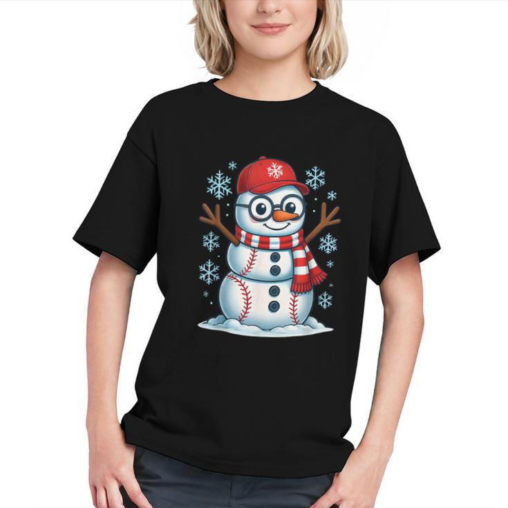 Christmas Baseball Snowman Xmas Pajamas Women Men Boys Graphic Youth