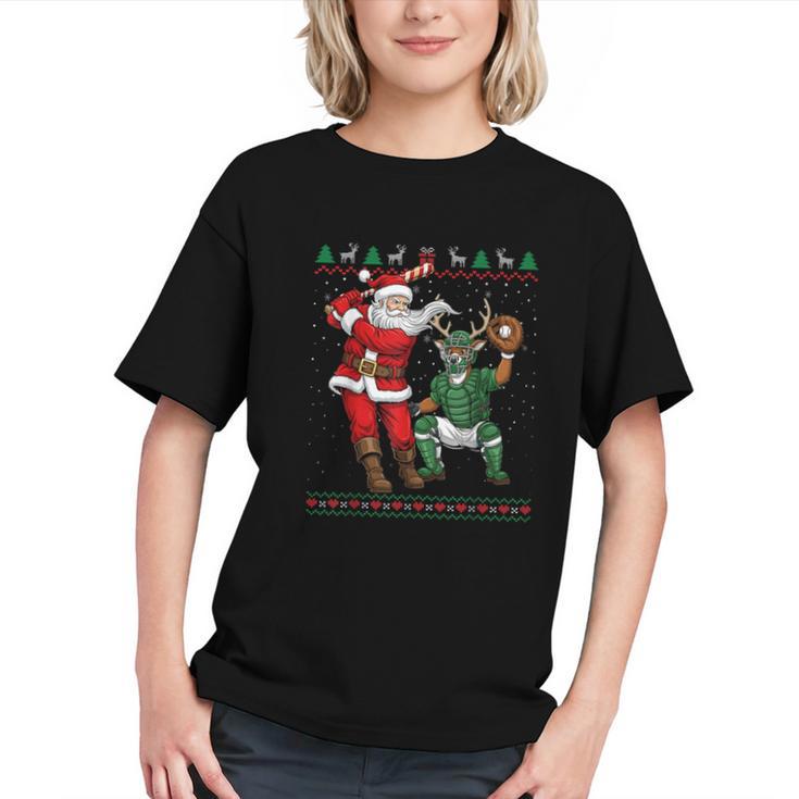 Christmas Santa Baseball Ugly Sweater Graphic Youth