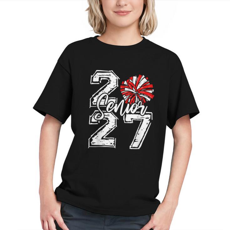 Class Of 2027 Cheer Red Senior 2027 Back To School Graphic Youth