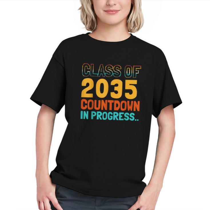 Class Of 2035 Countdown In Progress Fun Back To School Retro Graphic Youth