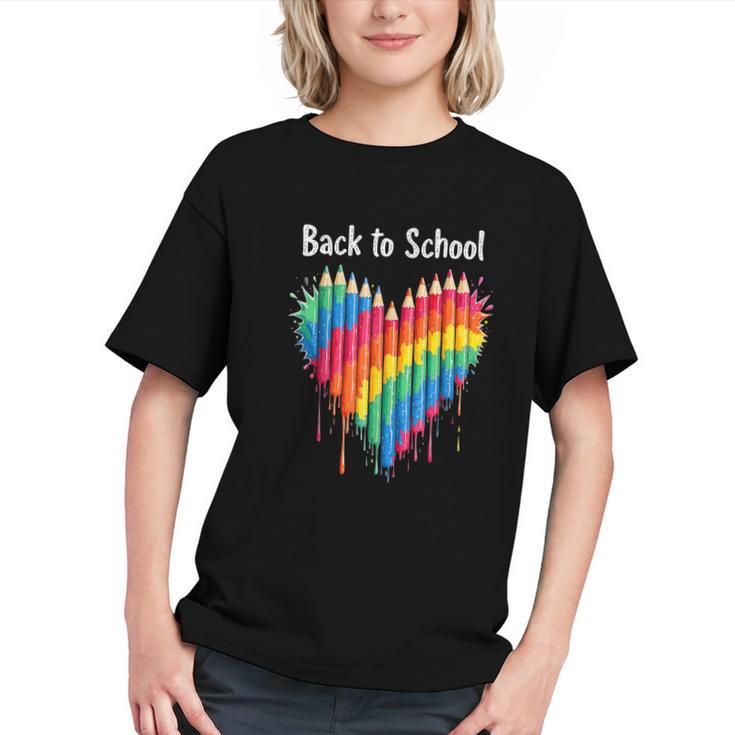 Creative Hearts: Rainbow Pencil Back to School Youth T-shirt Creative Hearts: Rainbow Pencil Back to School Youth T-shirt