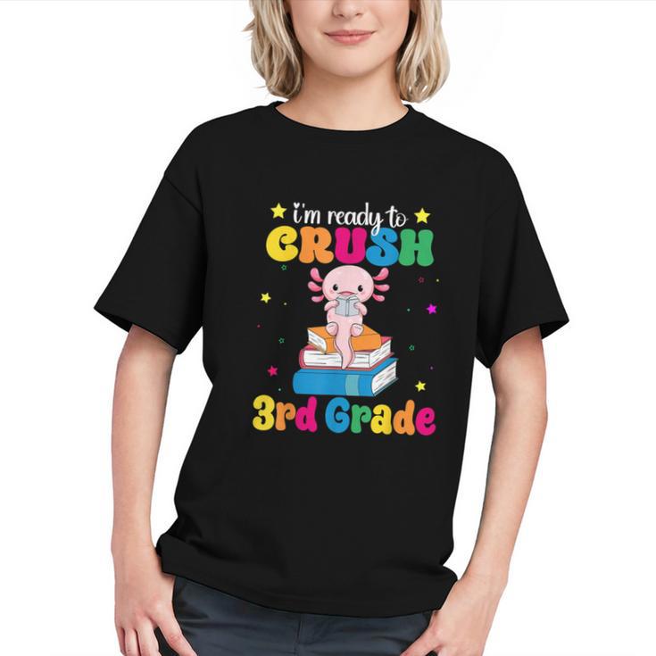 Crush 3rd Grade! Cute Axolotl Back to School Youth T-shirt