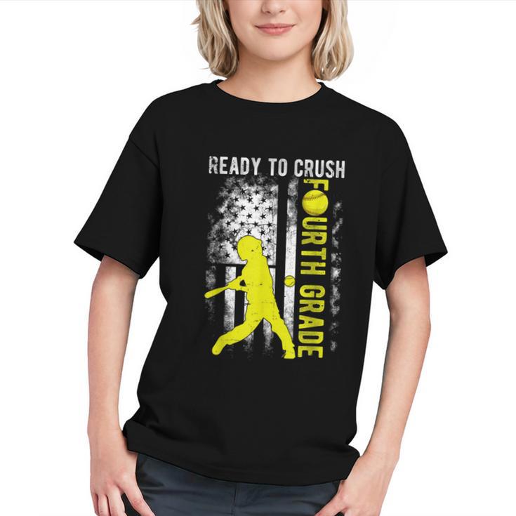 Crush 4th Grade Softball Back to School Youth T-shirt