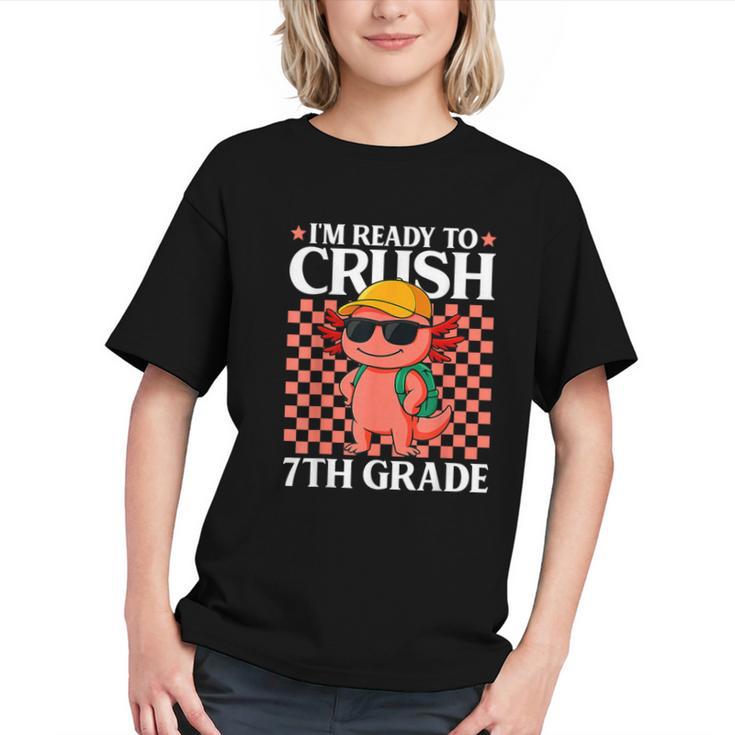 Crush 7th Grade! Cute Axolotl Back to School Youth T-shirt