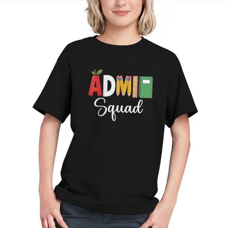 Cute Admin Squad Back to School Office Youth T-Shirt