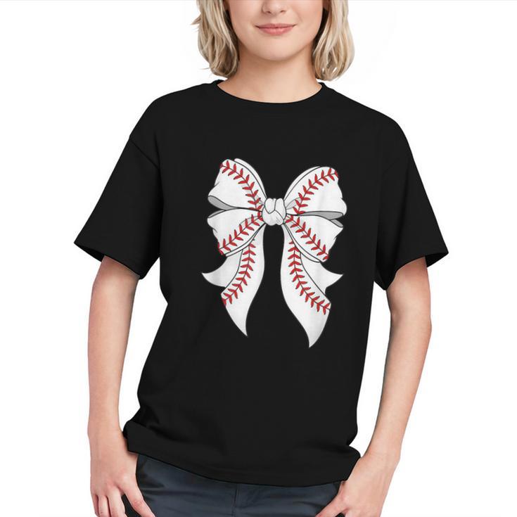 Cute Baseball Coquette Bow For Women Girls Baseball Mama Mom Graphic Youth