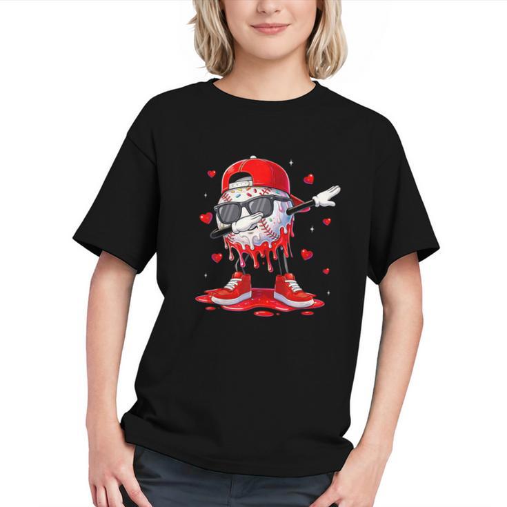 Dabbing Baseball Drip Ice Cream Youth Boy Valentines Day Graphic Youth