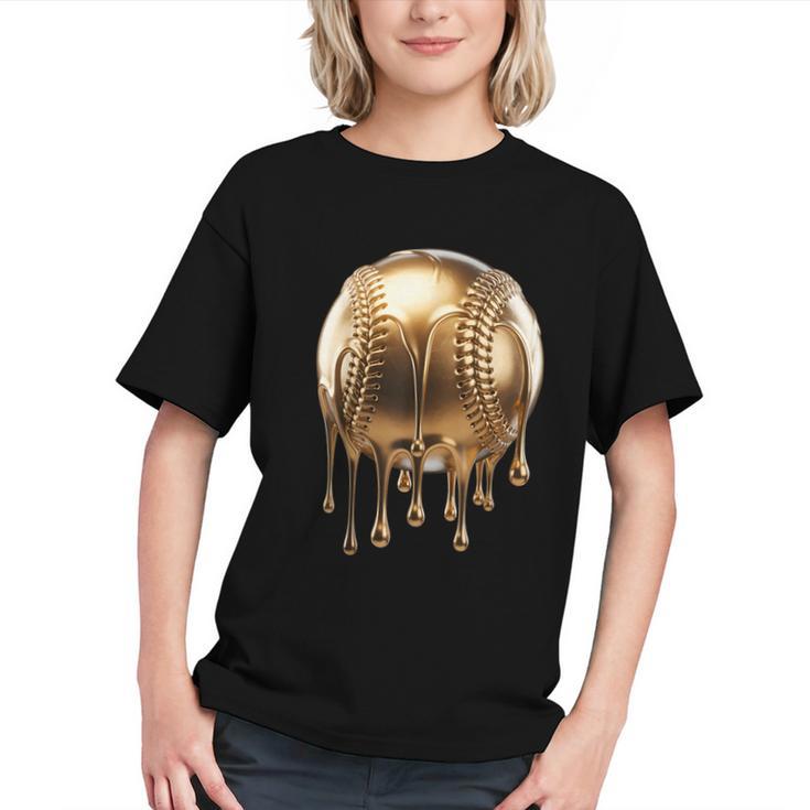 Dripping Gold Drip Baseball Game Day Player Coach Baller Graphic Youth