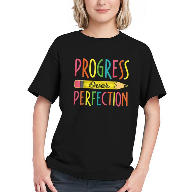 Embrace Growth! Progress Over Perfection Back to School Youth T-Shirt