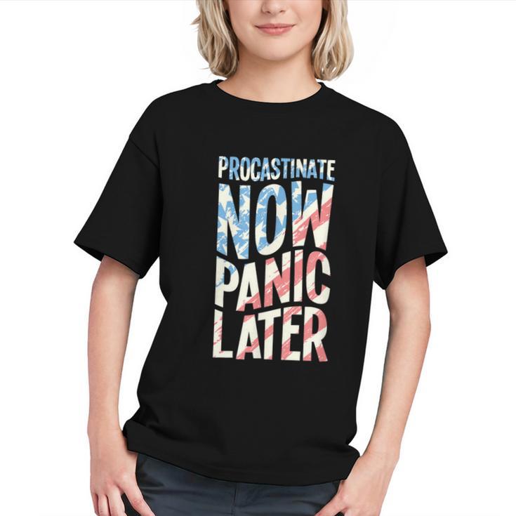 Funny Procrastination Vibe Back to School Youth T-Shirt