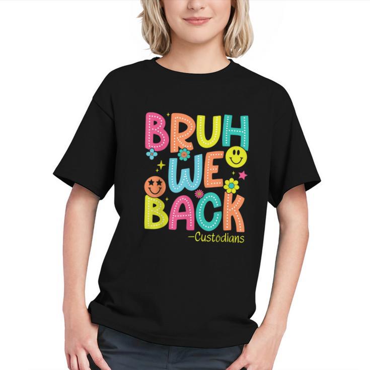Groovy Custodian Bruh We Back To School Janitor Retro Graphic Youth