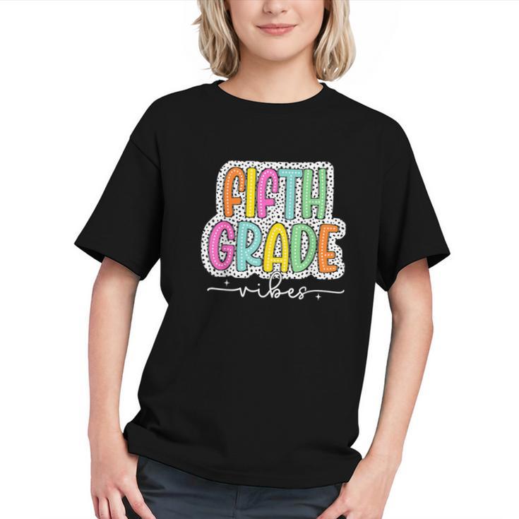 Groovy Dalmatian Dots 5th Grade Back to School Youth T-shirt