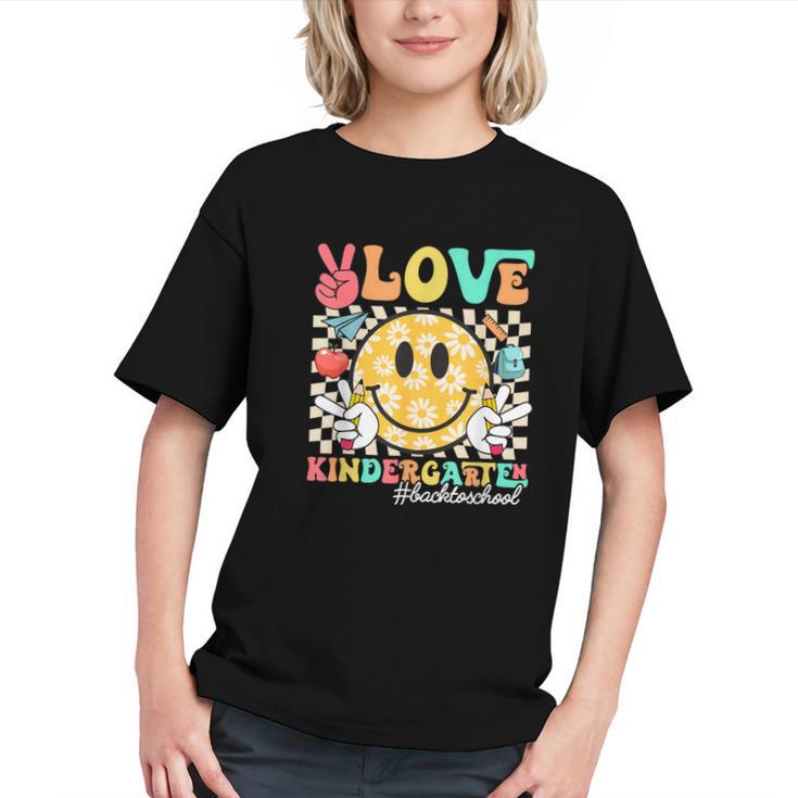Groovy Kindergarten Smiles Back to School Youth T-shirt