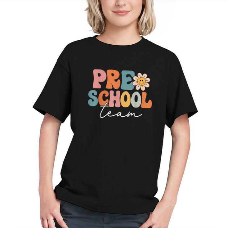 Groovy Preschool Team Vibes Back to School Youth T-shirt