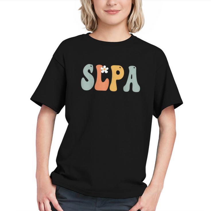 Groovy SLPA Vibes: Fun Back to School Youth T-shirt