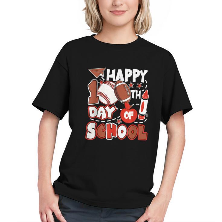 Happy 100 Days Of School Baseball Football PE Teacher Graphic Youth