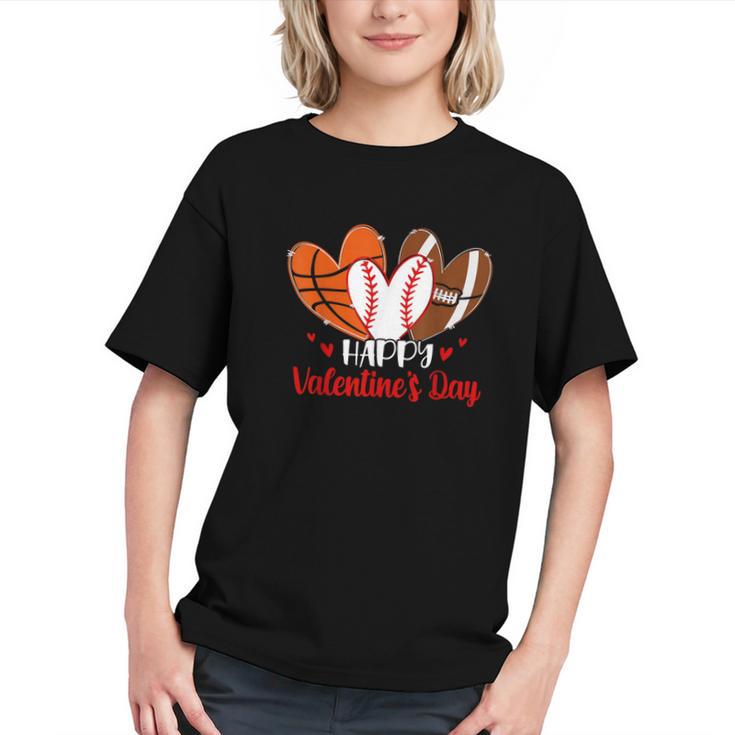 Happy Valentines Day Shirt Boys Basketball Baseball Football Graphic Youth