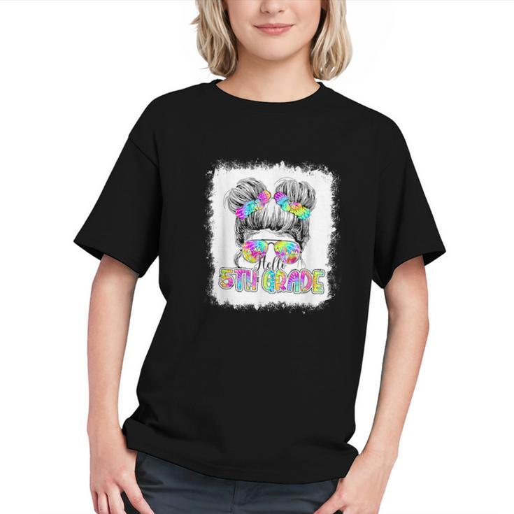 Hello 5th Grade Tie Dye Messy Bun Back to School Youth T-Shirt Hello 5th Grade Tie Dye Messy Bun Back to School Youth T-Shirt
