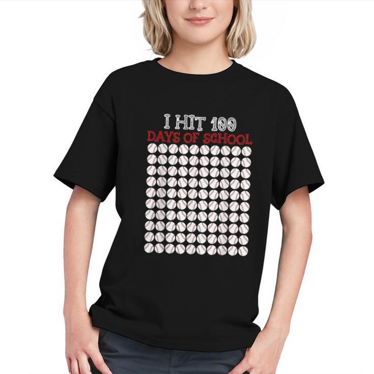 I Hit 100 Days Of School Baseball Lover Teacher Student Graphic Youth