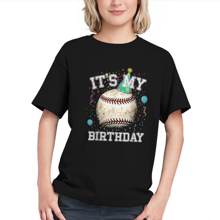 Its My Birthday Vintage Baseball Celebration For Men Kids Graphic Youth