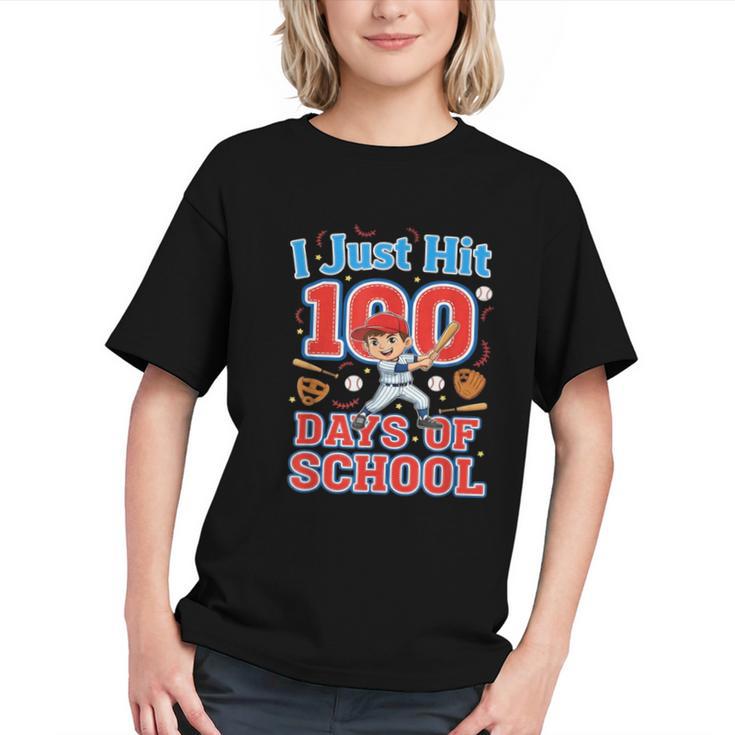 I Just Hit 100 Days Of School Baseball 100th Day Boys Kids Graphic Youth