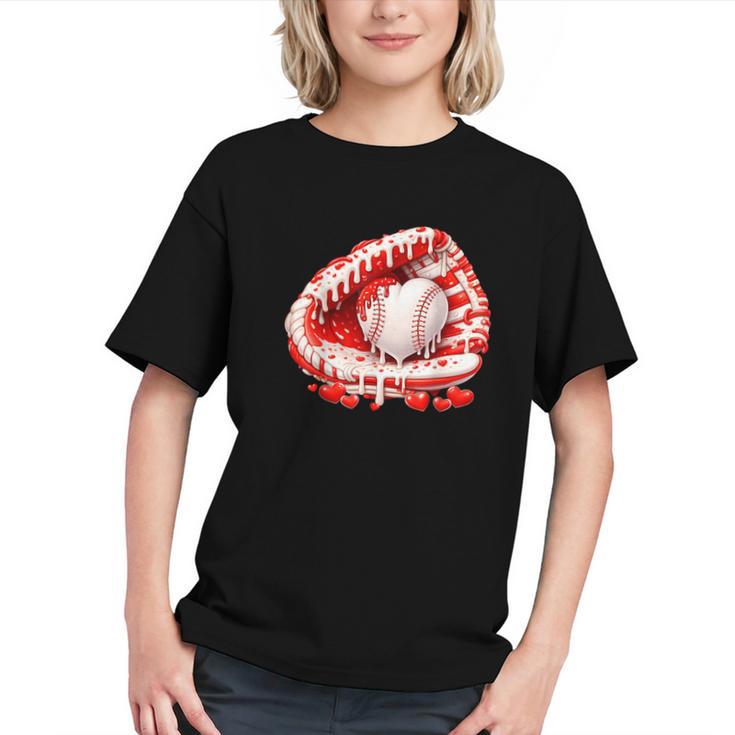 Kid Drip Ice Cream Baseball Heart Catcher Valentines Day Boy Graphic Youth