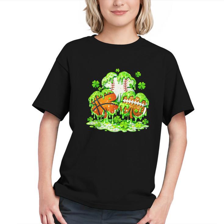 Kids St Patricks Day Shamrock Basketball Baseball Football Graphic Youth