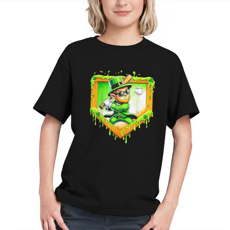 Leprechaun Baseball St Patricks Day Ice Cream Drip Men Boys Graphic Youth