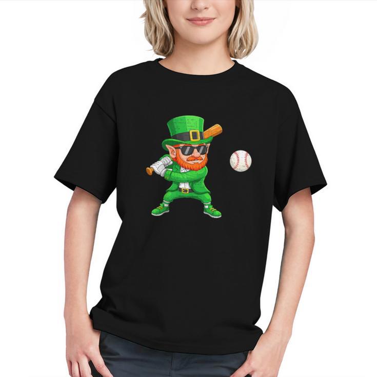 Leprechaun Playing Baseball St Patricks Day Sport Boys Graphic Youth