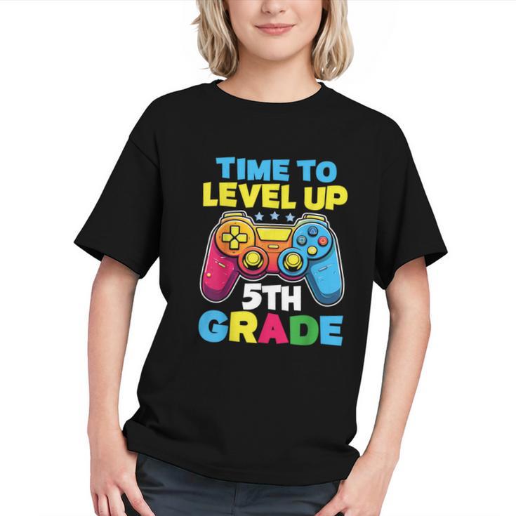 Level Up to 5th Grade Gamer Back to School Youth T-shirt