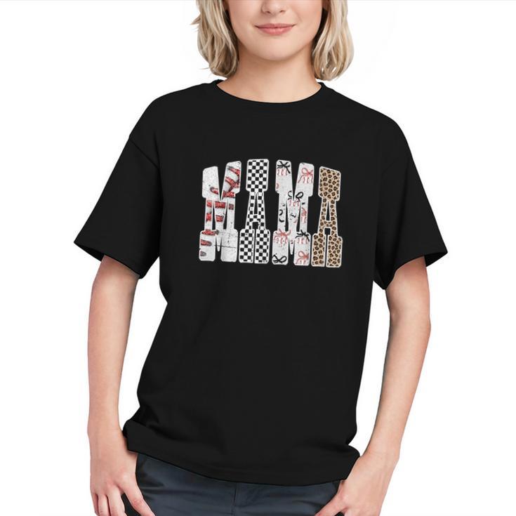 Mama Baseball Season Happy Game Day Trendy Sports Mom Graphic Youth