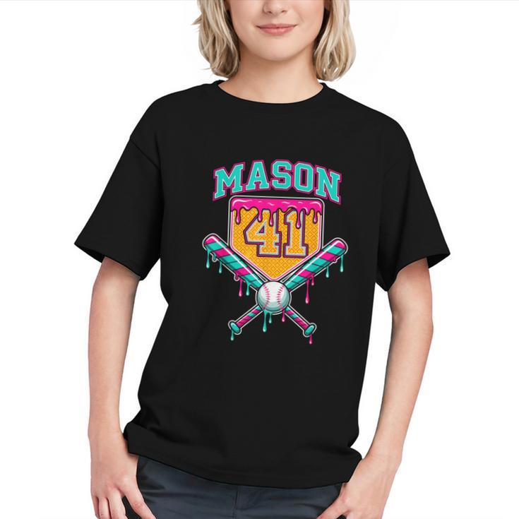 Mason 41 Meme Ice Cream Drip Baseball Birthday Costume Graphic Youth