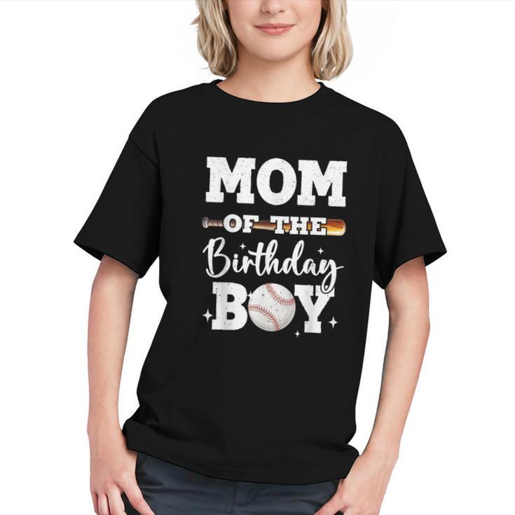 Mom Of The Birthday Boy Baseball Bday Family Graphic Youth