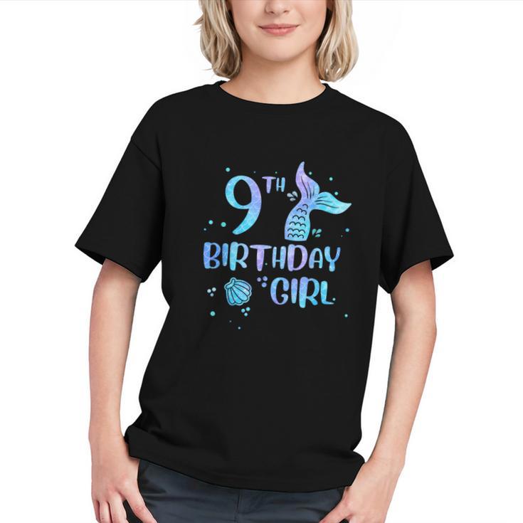 Ninth Birthday Girl Mermaid 9th Toddler's Back To School Graphic Youth