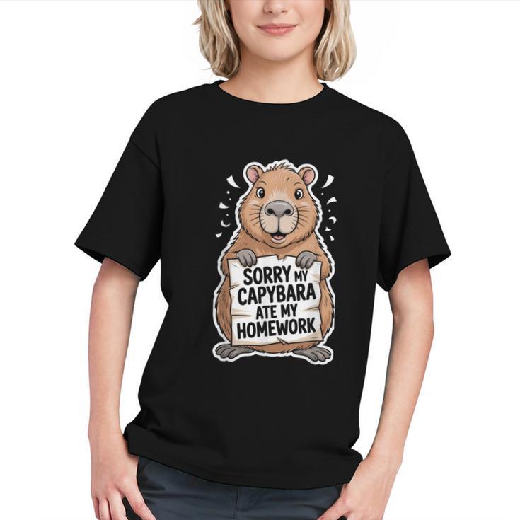 Oops! The Capybara Ate My Homework Back to School Youth T-Shirt