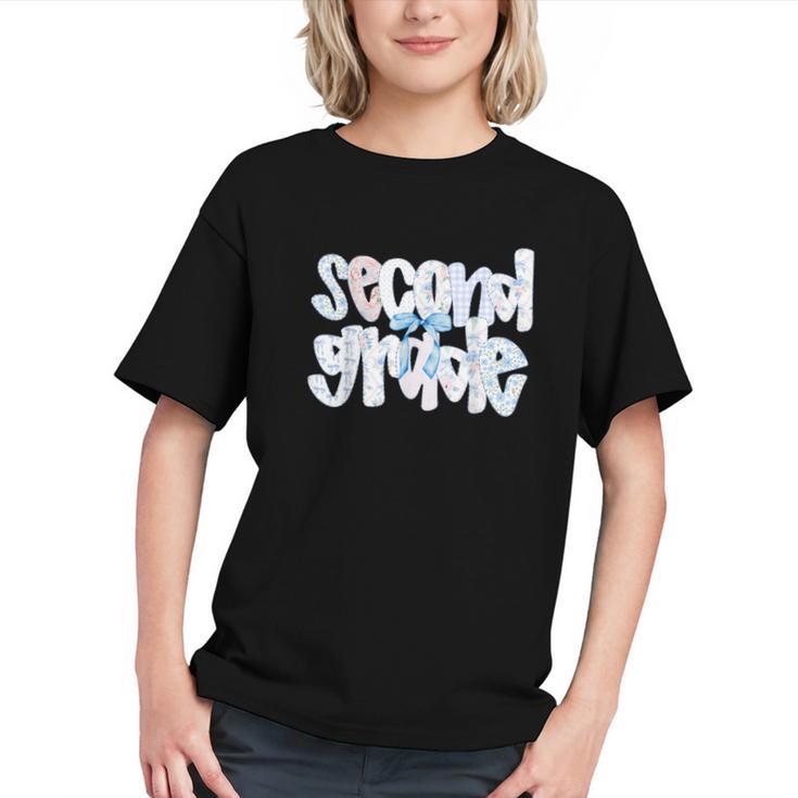 Pastel Floral Bow Back to School 2nd Grade Youth T-shirt
