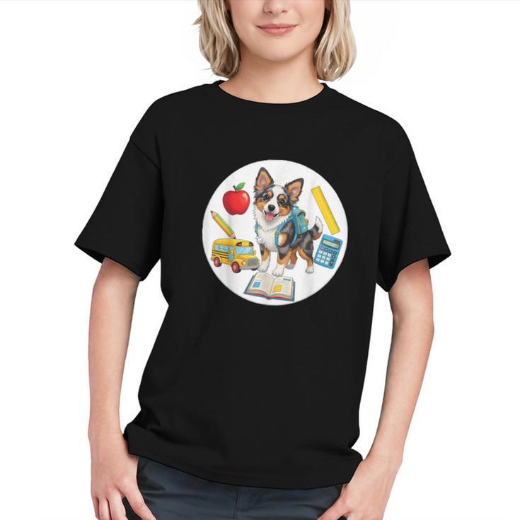 Paws and Prep! Miniature American Shepherd Back to School Youth T-shirt