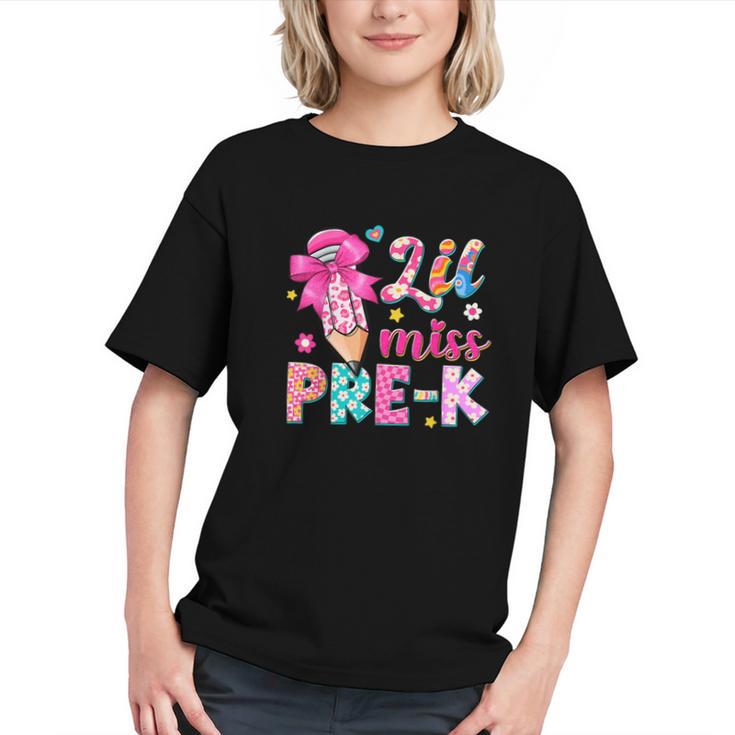 Pencil Bow Lil Miss Pre-K Pre-K Back To School Graphic Youth