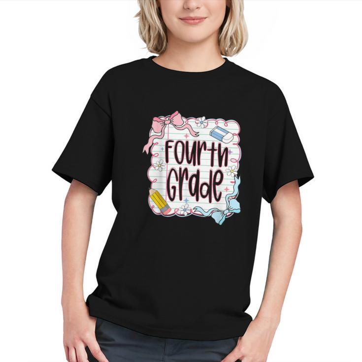 Pink Notebook Style for 4th Grade Back to School Youth T-shirt