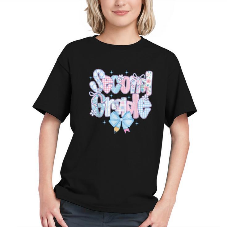 Preppy Second Grade First Day Back To School 2nd Grade Bow Graphic Youth Preppy Second Grade First Day Back To School 2nd Grade Bow Graphic Youth