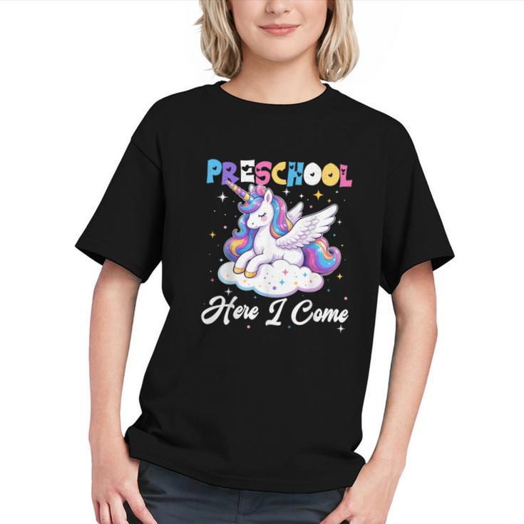 Preschool Here I Come Unicorn Back To School Girl Student Graphic Youth