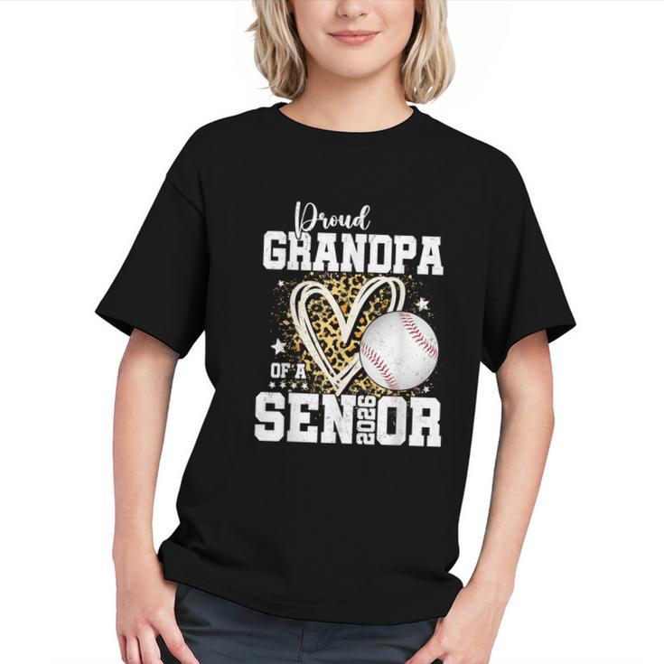 Proud Grandpa Of A 2026 Senior Baseball Graduation Leopard Graphic Youth