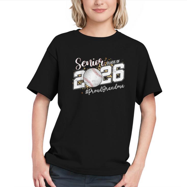 Proud Senior Grandma Class Of 2026 Baseball Graduate Leopard Graphic Youth