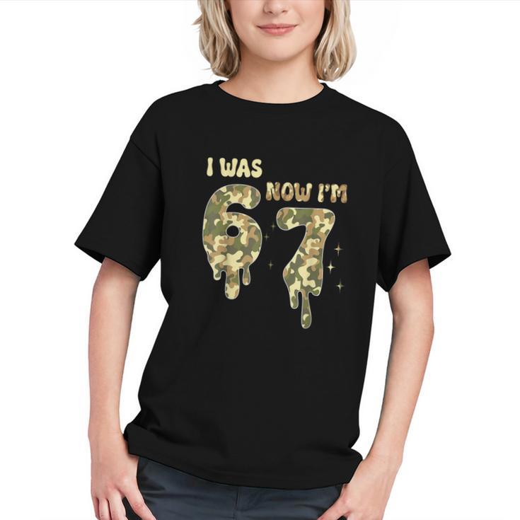 Retro I Was 6 Now I'm 7 Camo 67 Ice Cream Drip Baseball Graphic Youth