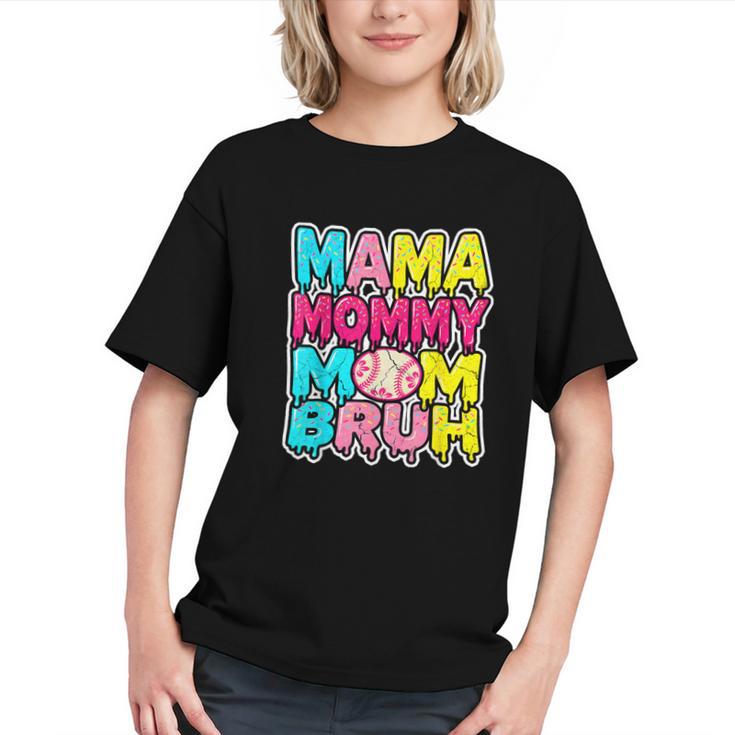 Retro Mama Mommy Mom Bruh Baseball Women Girls Graphic Youth