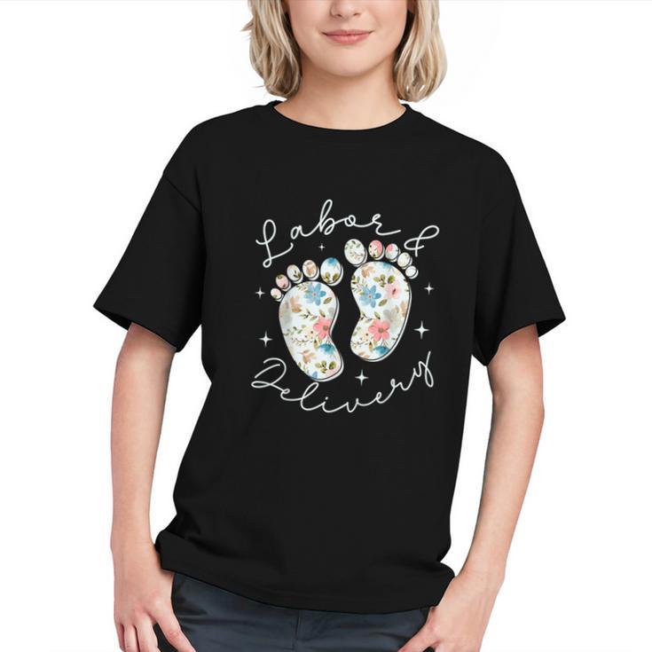 Retro Wildflowers Labor And Delivery Nurse Back To School Graphic Youth
