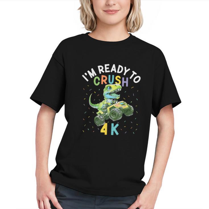 Roar into 4K! Dino Crush Back to School Youth T-shirt