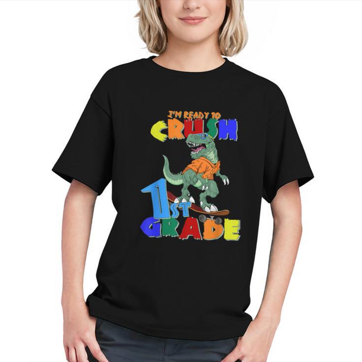 Roaring into 1st Grade! Dinosaur Back to School Youth T-shirt